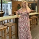 Официална дълга рокля НИЯ, розови божури, макси и големи размери