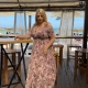 Официална дълга рокля НИЯ, розови божури, макси и големи размери