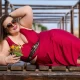 PLUS SIZE макси бански в големи размери  долна част поличка за плаж бордо