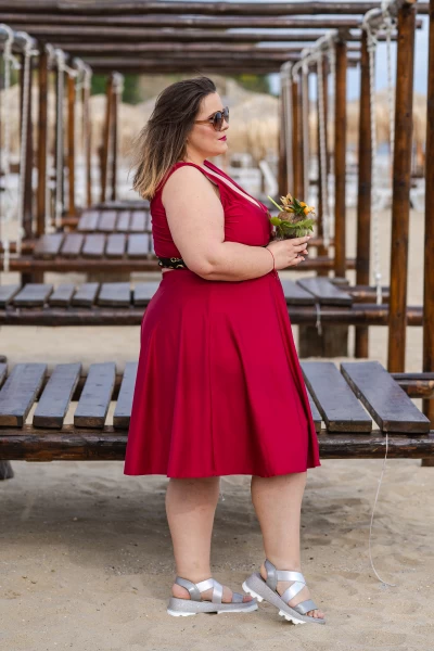 PLUS SIZE макси бански в големи размери  долна част поличка за плаж бордо