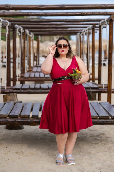 PLUS SIZE макси бански в големи размери  долна част поличка за плаж бордо