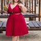 PLUS SIZE макси бански в големи размери  долна част поличка за плаж бордо